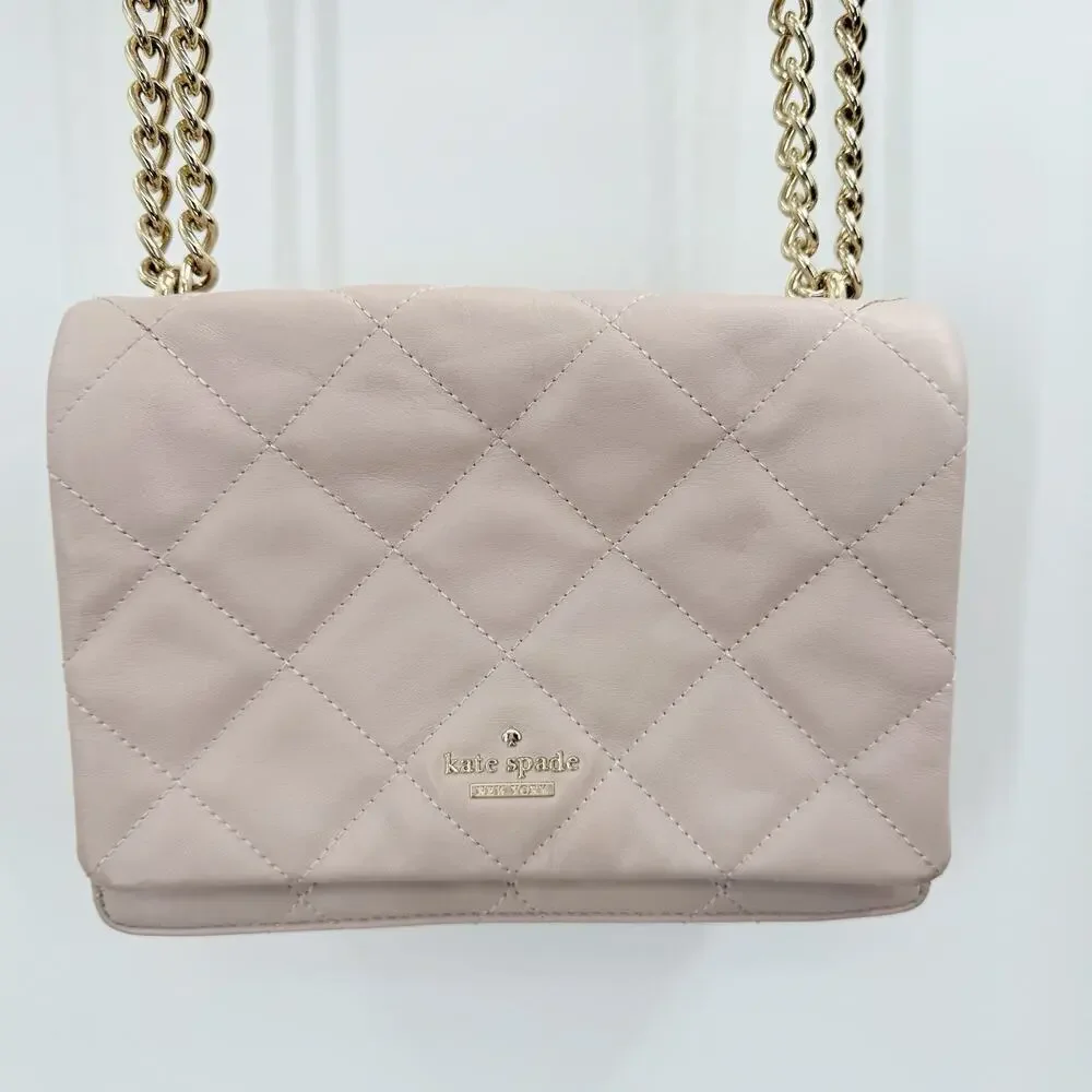 Kate Spade Mousse Frosting Quilted Leather Emerson Place Vivenna Shoulder Bag